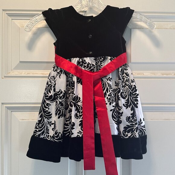 Jona Michelle Girls Party Dress Print Black/White/Red  Size 2T - Picture 3 of 8